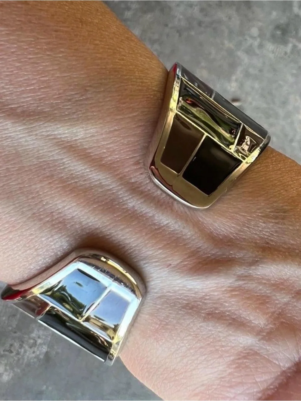 Vintage Y2K Geneva Enamel Block Cuff Watch